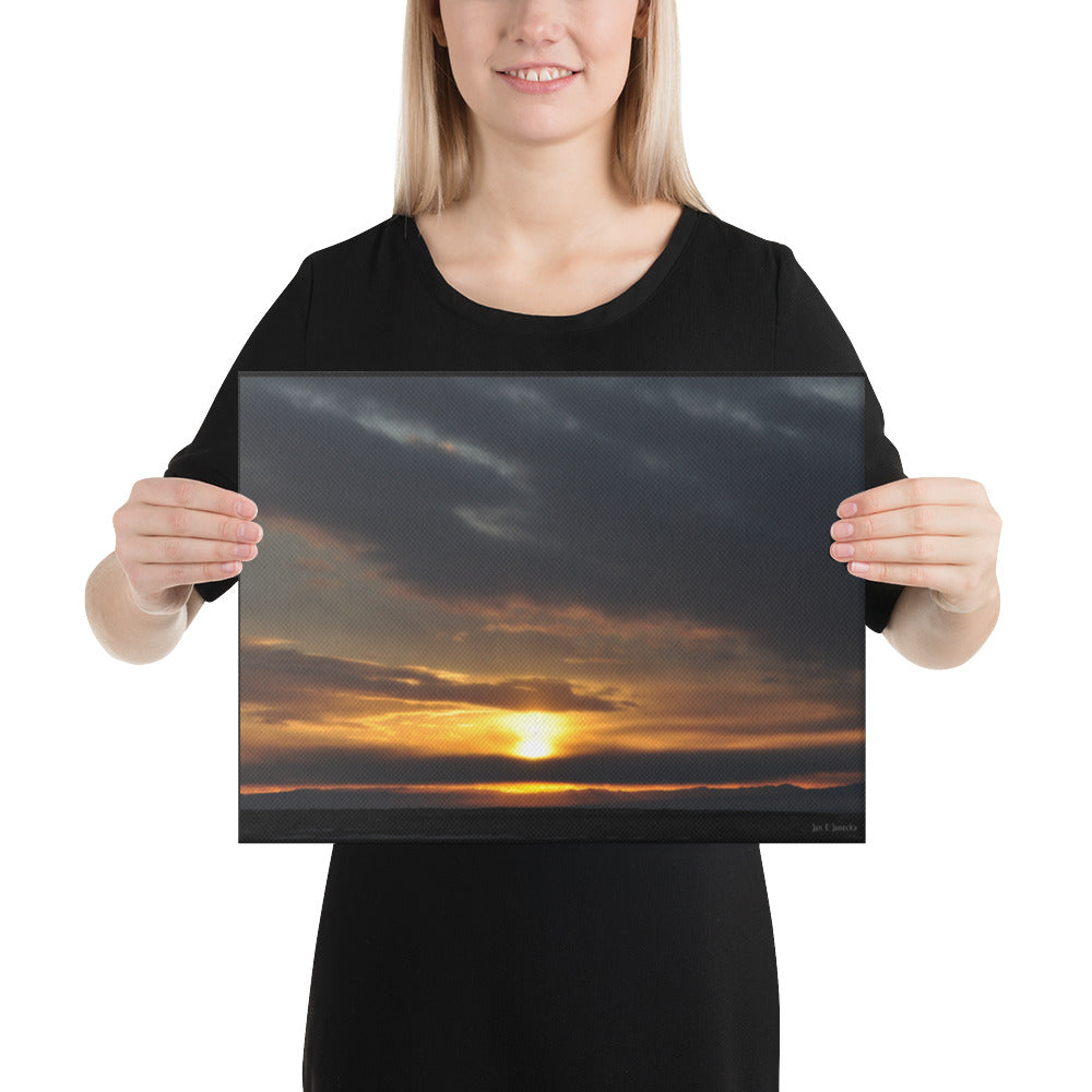Canvas, photo of sunset in the Gobi