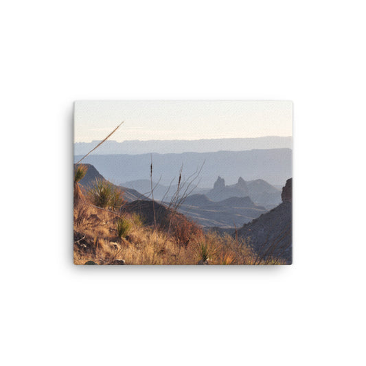 Canvas, photo of Mule Ears rock formation in Big Bend NP