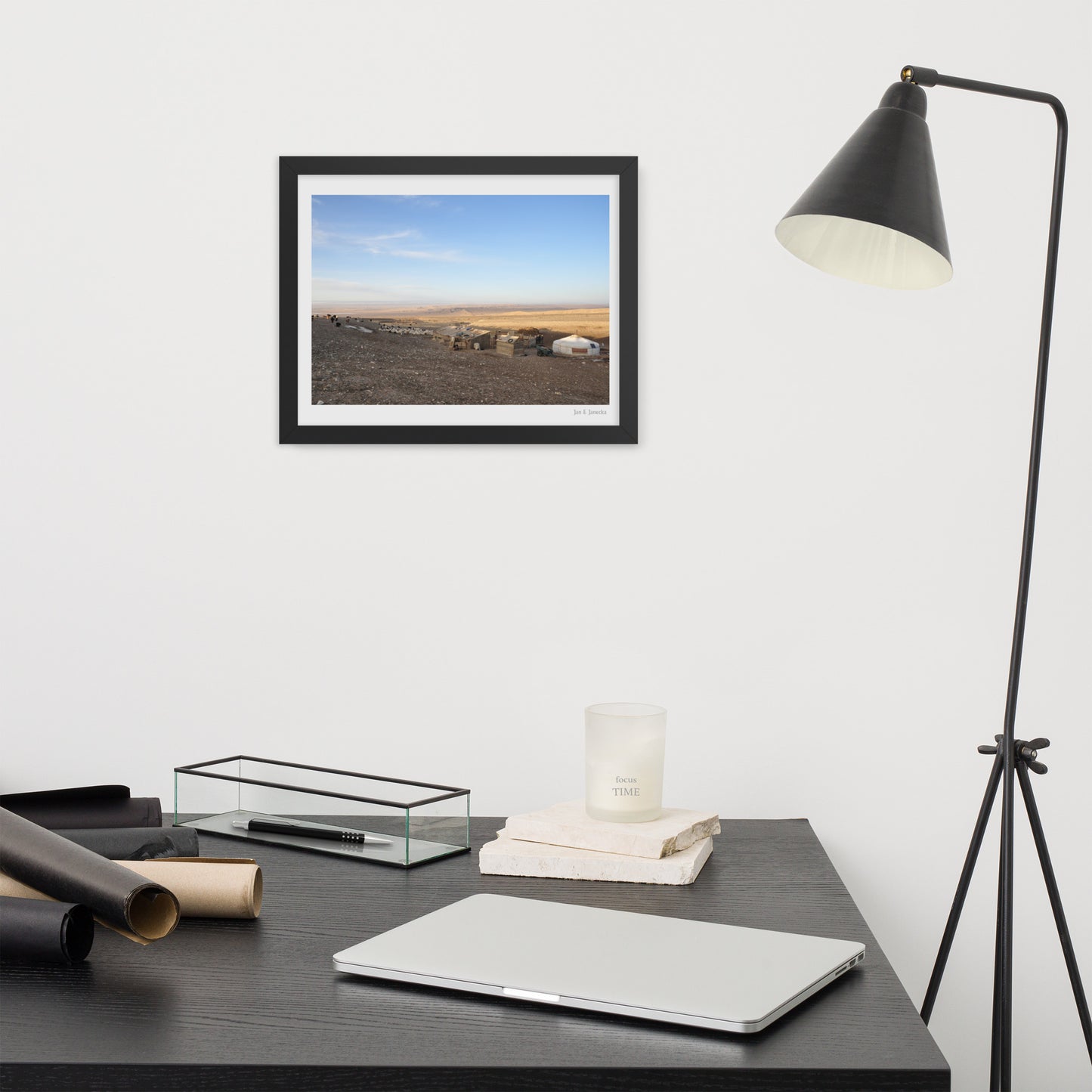 Framed poster, photo of Gher in Gobi Desert