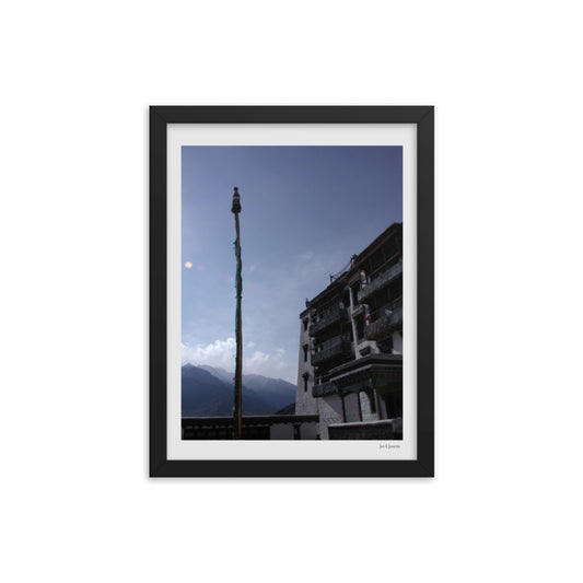 Framed poster, photo of Buddhist monastery in Ladakh India