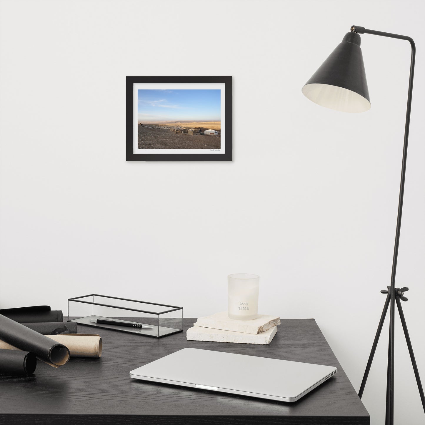 Framed poster, photo of Gher in Gobi Desert