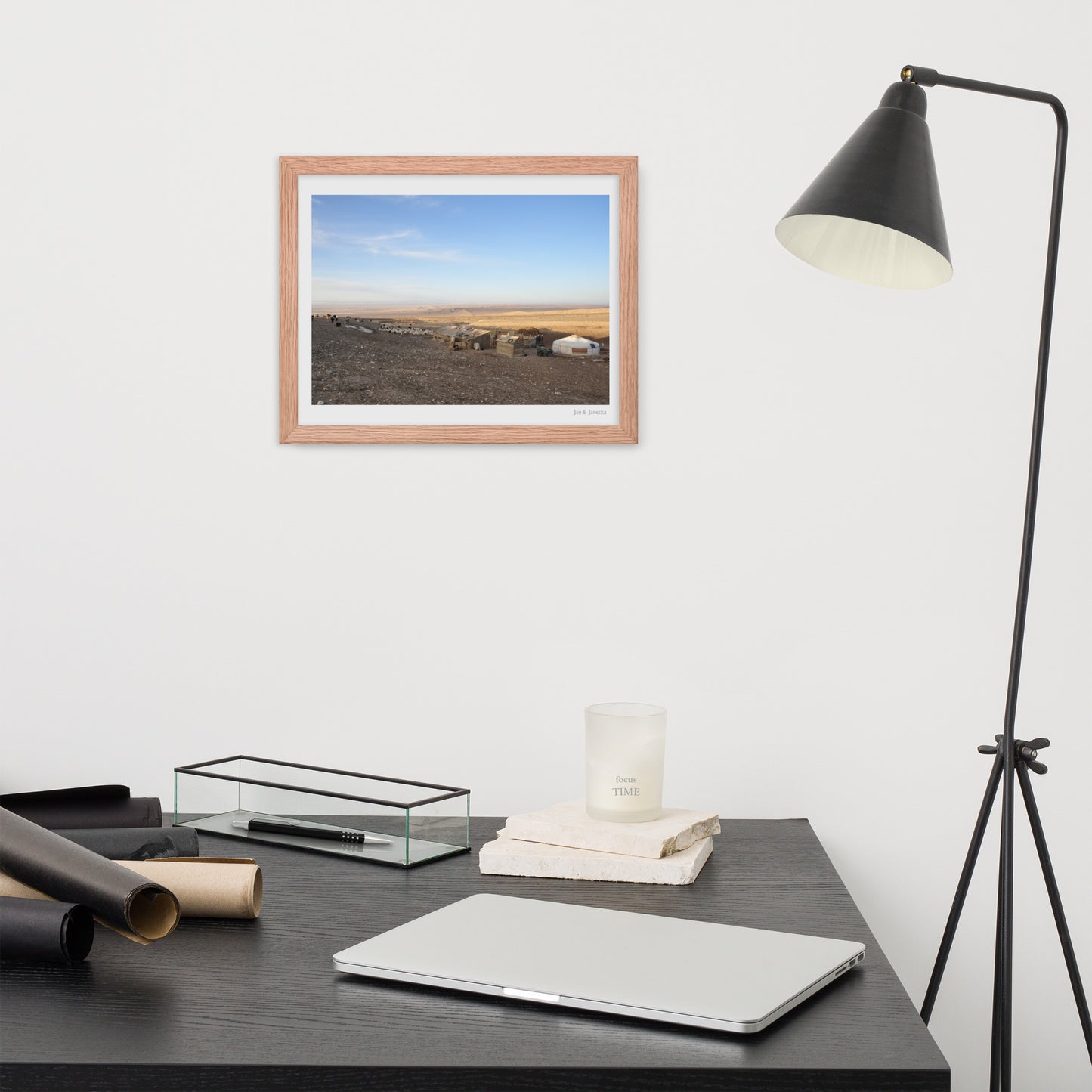 Framed poster, photo of Gher in Gobi Desert