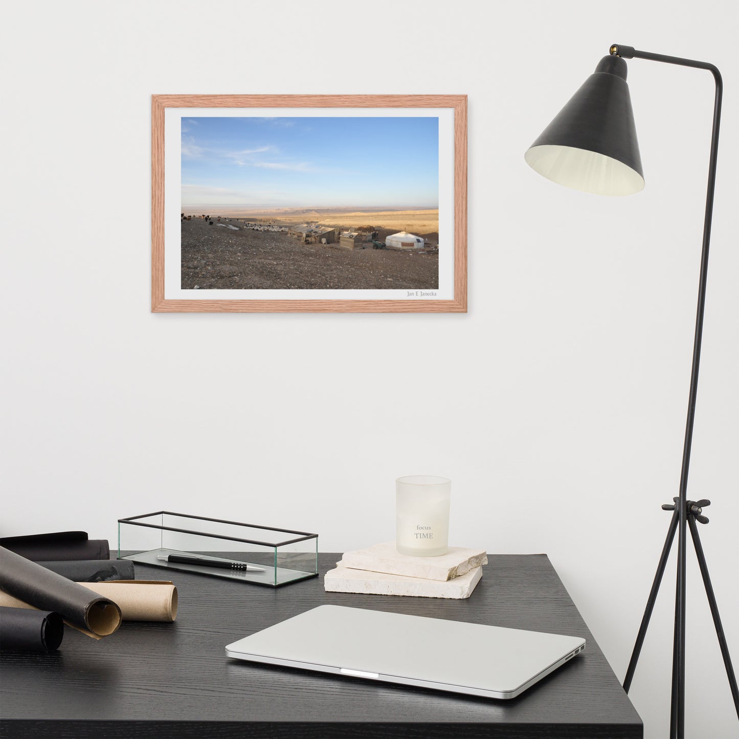 Framed poster, photo of Gher in Gobi Desert