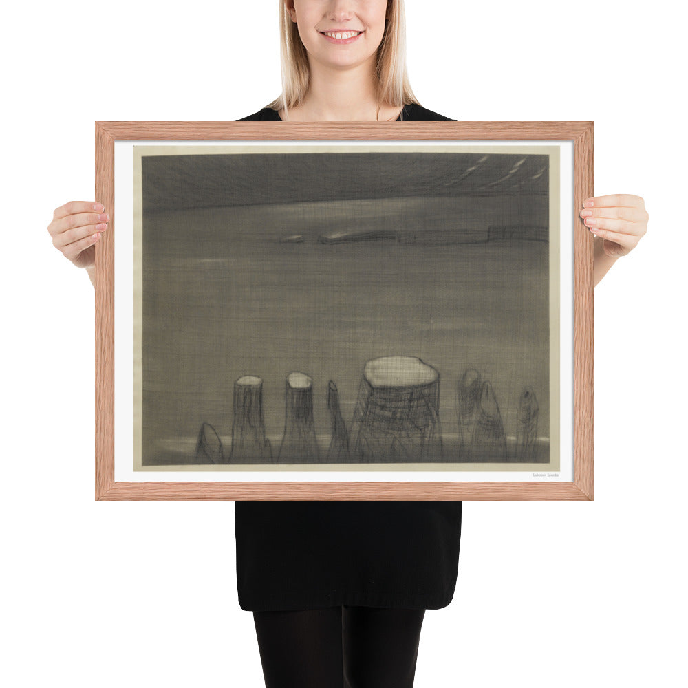 Framed poster print, fine art drawing of Monument Valley 11