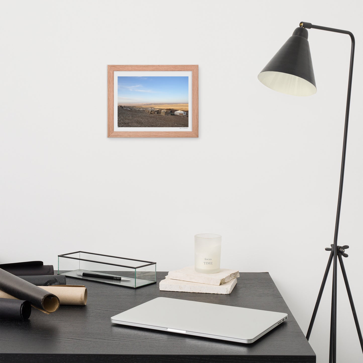 Framed poster, photo of Gher in Gobi Desert
