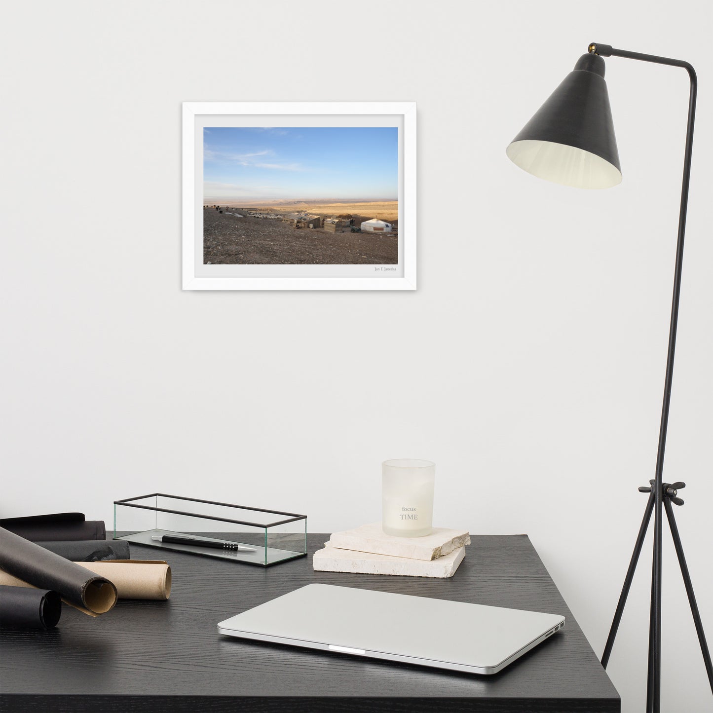 Framed poster, photo of Gher in Gobi Desert