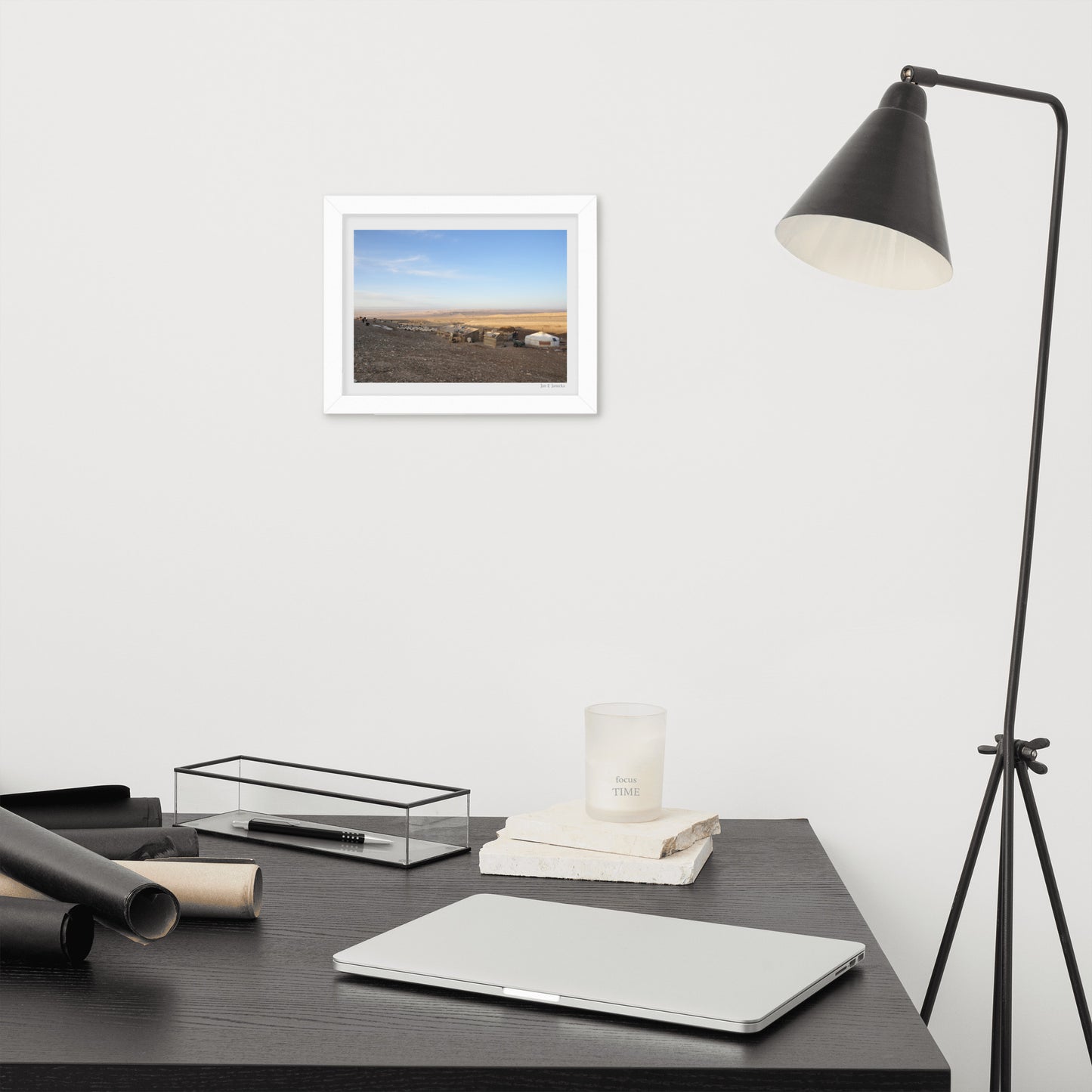 Framed poster, photo of Gher in Gobi Desert