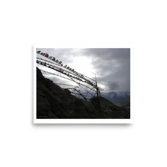 Poster, photo of prayer flags in mountains, Ladakh India
